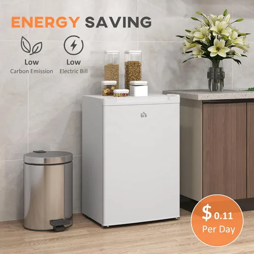 Miniatura 6 de HOMCOM - Congelador mini de mostrador de 3 pies cúbicos, congelador compacto vertical con estantes removibles, puerta reversible para el hogar