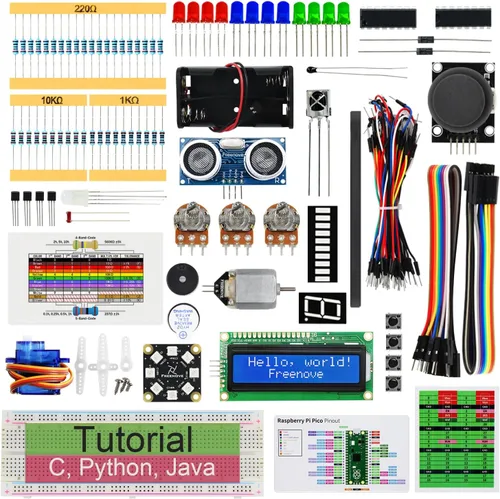 Miniatura 11 de Freenove Super Starter Kit para Raspberry Pi Pico (incluido), microcontrolador Cortex-M0+ de doble núcleo, tutorial detallado de 588 páginas, 177