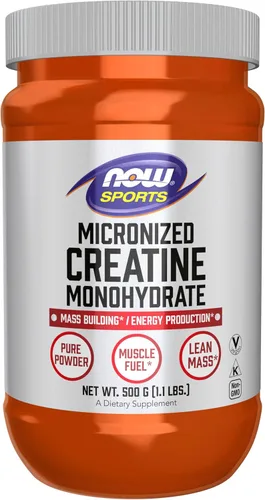 Now Foods Nutrición Deportiva, Polvo de Creatina Micronizada 500 g, Incremento de Masa*/Producción de Energía*, 1.1 Libras