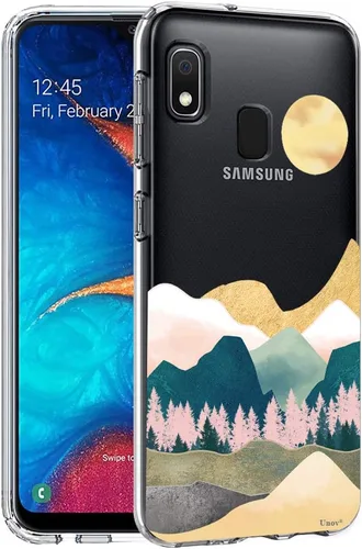 Miniatura 16 de Unov Funda compatible con Galaxy A10e Galaxy A20e funda transparente con diseño de TPU suave, absorción de golpes, patrón delgado en relieve Flower