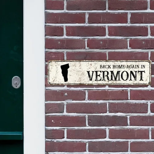 Miniatura 4 de Letrero de metal rústico de Vermont, letrero de calle personalizado para casa de nuevo en Vermont, arte de pared de metal dulce decoración del hogar
