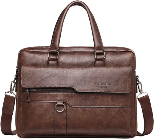 Miniatura 2 de Hebetag Bolso bandolera de cuero pequeño para hombres y mujeres, para viajes al aire libre, negocios