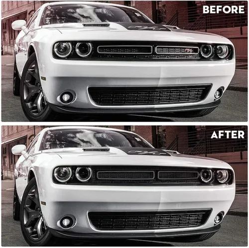 Miniatura 7 de JeCar Insertos de Parrilla ABS Kit de Embellecedores de Cubierta de Parrilla Accesorios Exteriores Compatibles con Dodge Challenger 2015-2023