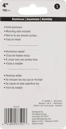 Miniatura 3 de Hillman 841618 Número de casa 1 de aluminio fundido a presión negro de 4 pulgadas