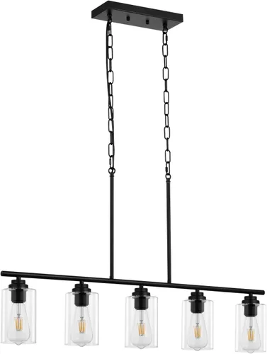 Miniatura 15 de VEVOR Candelabro de 6 Luces, Candelabro de Metal Estilo Granja, Altura Ajustable, Lámpara Colgante de Comedor para Techos, Candelabro Moderno