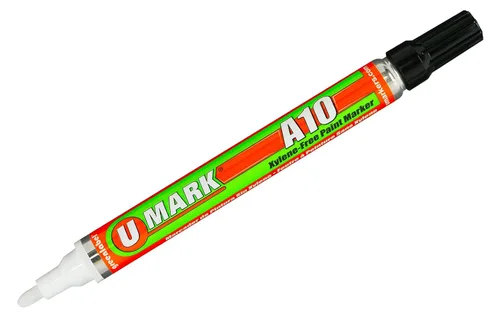 U-Mark A10 marcador de pintura sin Xileno 0,563 pulgadas de diámetro, 5,6 pulgadas de longitud – Paquete de 12 (Varios colores, con HD punta redonda