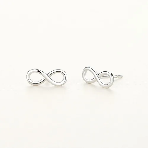 Miniatura 3 de Lavishe Aretes de plata de ley 925 con diseño de infinito, no conocido