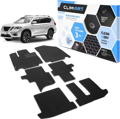 Miniatura 13 de CLIM ART Honeycomb FL051417021 - Alfombrillas de automóvil de ajuste personalizado para Honda CR-V 2017-2021, primera y 2ª fila, alfombrillas