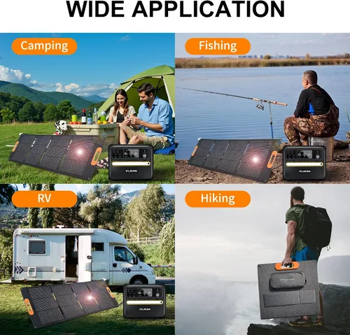 Miniatura 8 de Panel solar de 200 vatios, panel solar de 200 W, para generador de estación de energía, cargador con salida MC4, conector de CC 3 en 1, 23.5%