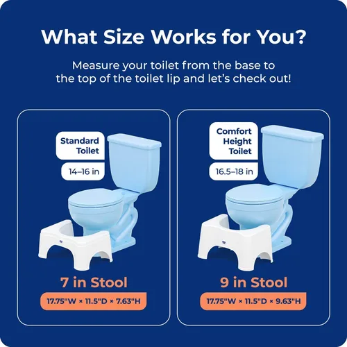 Miniatura 6 de Squatty Potty Taburete de inodoro original 2.0 base 7", blanco, 1 unidad