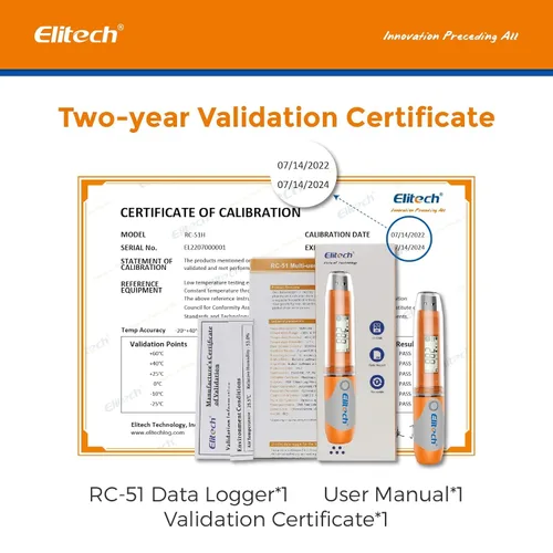 Miniatura 6 de Elitech RC-51 Digital registrador de datos de temperatura USB reutilizable 32000 puntos