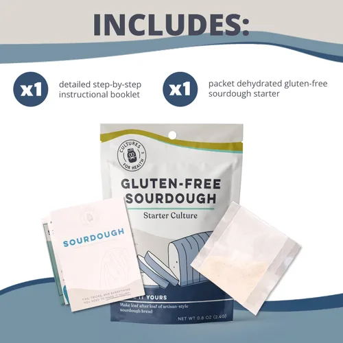 Miniatura 3 de Cultures for Health Iniciador de masa madre sin gluten Cultura deshidratada tradicional para hornear pan sin gluten Pasta de bricolaje, masa