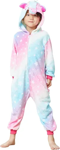 Miniatura 2 de HQFURS Mono de unicornio para niños pijama de animales para cosplay disfraz unisex de Halloween