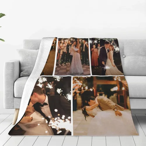 Miniatura 22 de Manta personalizada con texto, fotos, manta personalizada para cumpleaños de adultos y niños, boda, Navidad, Halloween, Día del Padre, Día