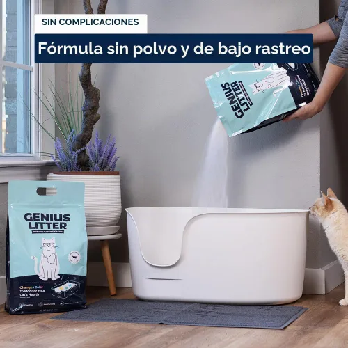 Miniatura 4 de Genius Litter Arena para gatos con monitoreo de la salud, presentada en Shark Tank, gel de sílice de cristal ligero, no se aglutina, sin polvo, bajo