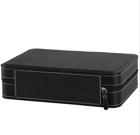 Miniatura 4 de Homeater Caja de reloj de 10 ranuras Caja de viaje portátil con cremallera Caja de almacenamiento de joyería de almacenamiento de almacenamiento