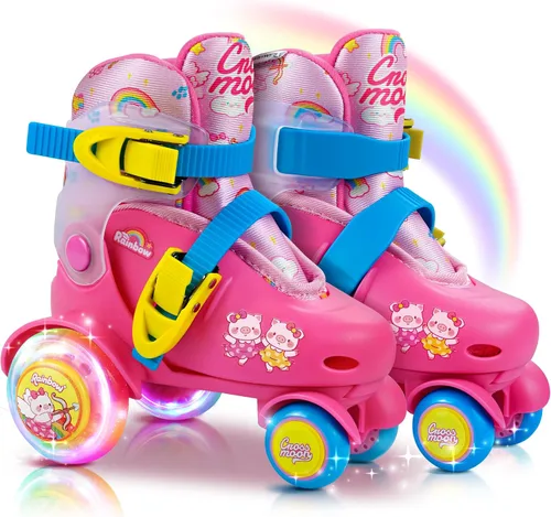 Miniatura 8 de Patines ajustables para principiantes para niños: ruedas iluminadas, divertido diseño de tractor para niñas, niños y niños pequeños Capitán Fox
