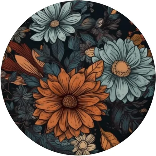 Miniatura 3 de Floral chill pattern fall flowers en la base negra PopSockets intercambiable PopGrip