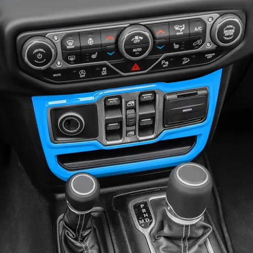 Miniatura 7 de RT-TCZ Cubierta de panel de interruptor de ventana para Jeep JL JLU Gladiator JT 2018-2024 Baby Blue Accesorios interiores