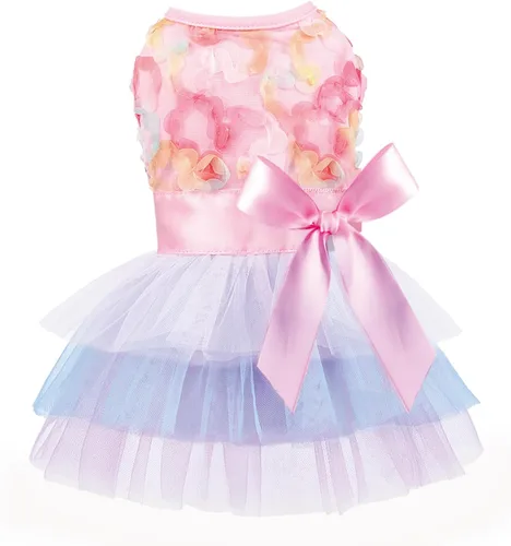 Miniatura 13 de Feliz cumpleaños linda falda rosa para perras pequeñas, vestido de primavera/verano