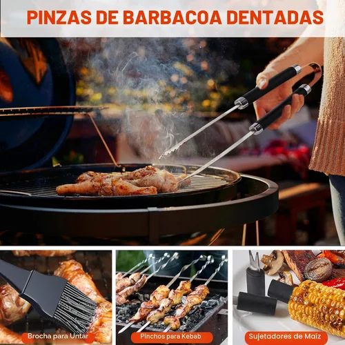 Miniatura 4 de Grilljoy Accesorios de BBQ Juego de Herramientas de Parrilla - 22 Piezas de Acero Inoxidable Accesorios de Parrilla de Barbacoa para Parrilla al