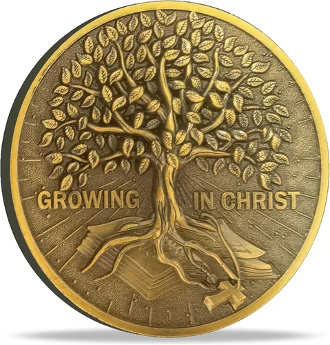 Miniatura 8 de Growing in Christ - Ficha de bolsillo con versículo bíblico de oro antiguo (4 unidades)