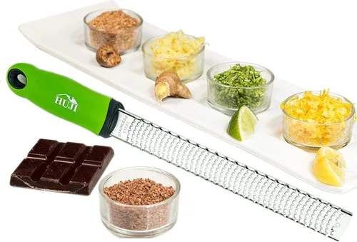 Miniatura 4 de HUJI Rallador y rallador de cítricos: limón, jengibre, ajo, trufa, queso, cuchillas afiladas de acero inoxidable con cubierta protectora, apto