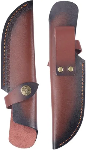 Miniatura 9 de MiOYOOW Funda de cuero para cuchillo, funda retro en relieve para cinturón para hoja de 4.7 x 1.6 pulgadas