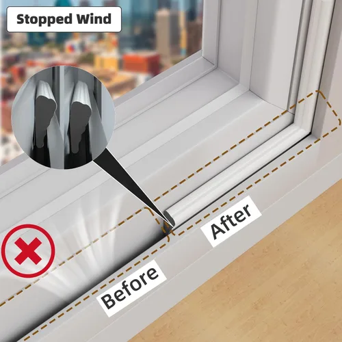 Miniatura 6 de 1 paquete*9.8 pies de cinta adhesiva en forma de cuña de espuma para sellado de ventanas y puertas, relleno de espacio para el marco exterior