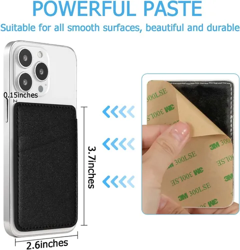 Miniatura 3 de Soporte para Tarjetas de Crédito de Teléfono de Cuero, Billetera para Teléfono, Adhesivo para Billetera de Teléfono, Elegante Funda para Teléfono