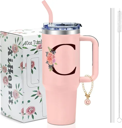 Miniatura 36 de Regalos de cumpleaños para mujeres, vaso con monograma con asa, regalos personalizados para mamá, regalo con monograma para mujer, vasos
