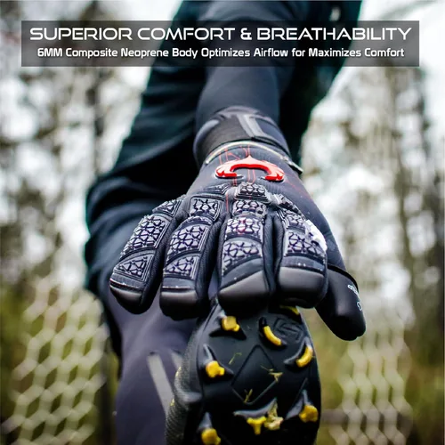Miniatura 3 de Renegade GK Limited Edition Rogue - Guantes de portero de fútbol con microprotección (tallas 6-11, nivel 4+) Pro-Tek Fingersaves y agarre Giga
