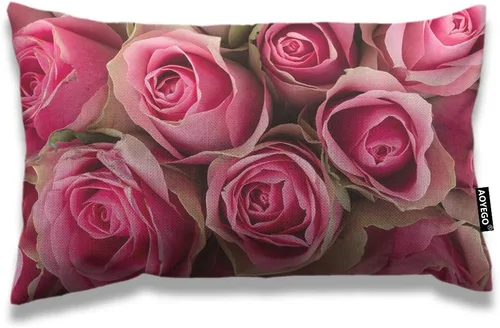 Miniatura 22 de AOYEGO Funda de almohada de cuadros rojos y verdes de 12 x 20 pulgadas, fundas de almohada rectangulares de algodón y lino para decoración