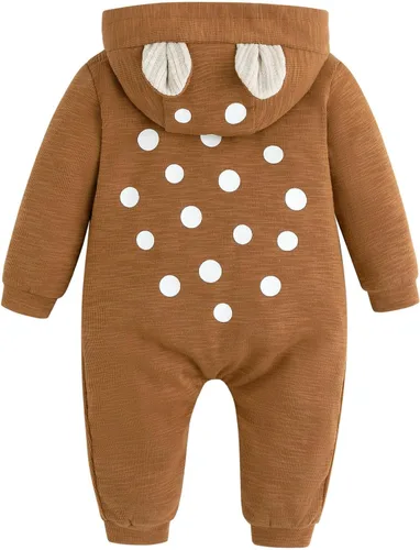 Miniatura 150 de Simplee Kids Enterizo con diseño de conejo de Pascua con capucha, para bebé, overol con cremallera y orejas largas