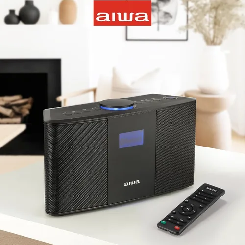 Miniatura 7 de Aiwa Altavoz inalámbrico - Libera un sonido potente y una conectividad versátil - Experimenta la libertad Bluetooth, radio FM, reloj, 20 W RMS, Negro