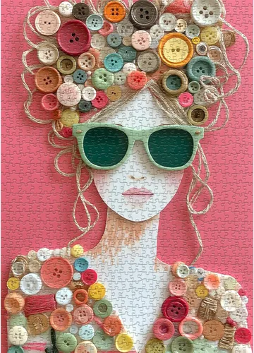 Miniatura 10 de Rompecabezas de arte abstracto para adultos, 1000 piezas, rompecabezas de gato para mujeres, geométricos modernos, rompecabezas de animales únicos