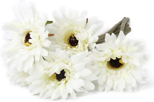 VICASKY 5 piezas de plantas a granel, flores de imitación blancas, decoración de flores, plantas decorativas, flor sintética, gerbera, margarita,