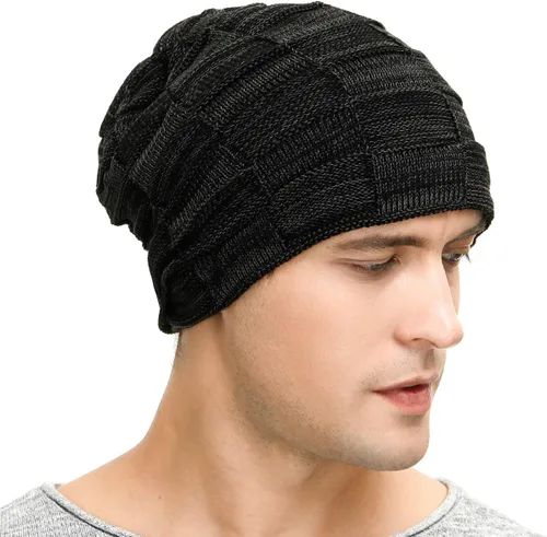 Miniatura 48 de Vgogfly Slouchy Beanie for Men Winter Hats for Guys Cool Beanies Mens Lined Knit Warm Thick Skully Stocking Binie Hat