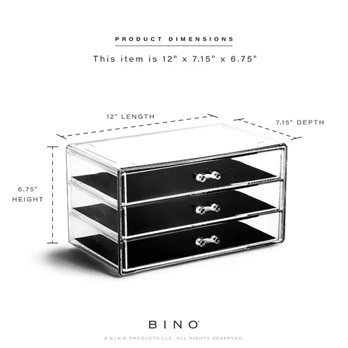 Miniatura 2 de BINO Organizador de maquillaje de 3 cajones, Park Avenue THE MANHATTAN SERIES Cajones de almacenamiento de diseño modular Organizadores