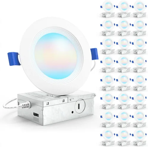 Miniatura 10 de Sunco Paquete de 24 unidades de luz LED empotrable de 6 pulgadas, luces empotrables sin carcasa para techo, con borde, 850 LM, 14 W, CCT 3000K