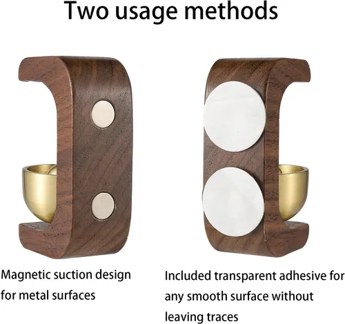 Miniatura 3 de IcosaMro Zen - Timbre magnético de madera para el hogar y los negocios, timbre de puerta colgante para entrada, calcomanía para refrigerador y Nogal