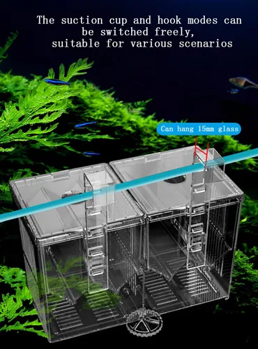 Miniatura 7 de Caja de criador de acuario, caja de criador de acuario de acrílico, cajas de alimentación de incubadora de aislamiento para criadero de peces