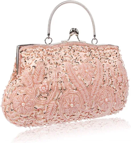 Miniatura 2 de KISSCHIC Bolsos de noche de las mujeres Vintage rebordeado lentejuelas diseño embrague monedero para boda