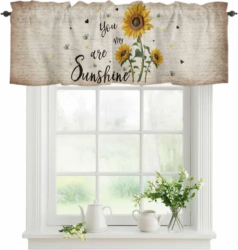 Miniatura 13 de Cenefa de amarre para ventanas, cortinas de cocina con textura de vaca, cenefas con bolsillo para barra, tratamientos cortos, textura animal, cenefa
