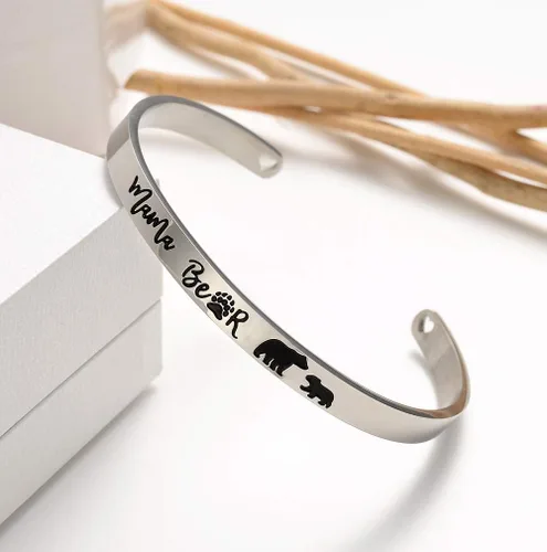 Miniatura 25 de Pulseras inspiradoras para abuela, mamá, hija, sobrina, tía, grabado, mensaje oculto, pulsera de acero inoxidable, corona de cumpleaños, joyería