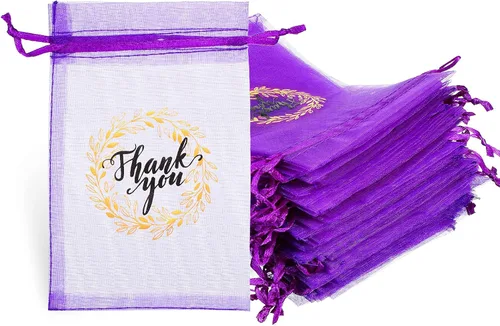 Miniatura 7 de Shappy 100 bolsas de regalo de organza transparente de agradecimiento negras a granel de 4 x 6 pulgadas, bolsas con cordón para recuerdos de fiesta
