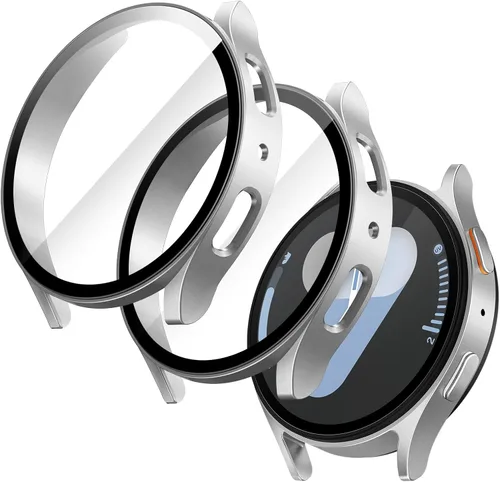 Miniatura 12 de JETech Funda con protector de pantalla para Samsung Galaxy Watch 7 de 40 mm, cubierta protectora general, película de vidrio templado de alta Negro