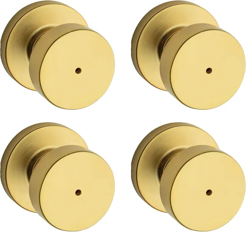 Miniatura 48 de Kwikset Pismo - Pomo de puerta redondo simulado, manija de un solo lado para armarios, puertas dobles francesas y despensa, pomo de puerta