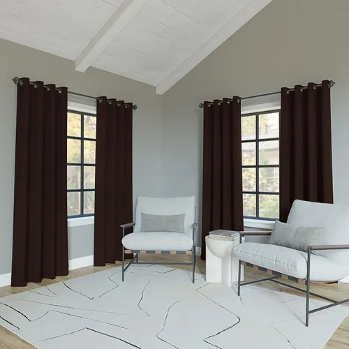 Miniatura 7 de Sun Zero Nordic Juego de 2 paneles de cortinas con ojales, reducción de ruido, 100% blackout, calidad de teatro, 52 x 63 pulgadas, marrón cacao