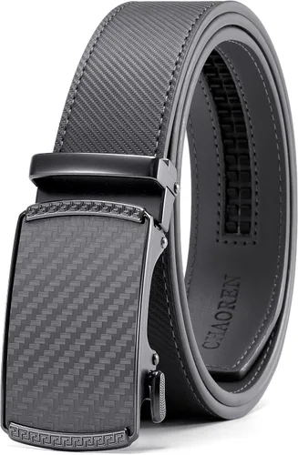 Miniatura 34 de CHAOREN Cinturón para hombre de cuero con trinquete - Ajuste personalizable, estilo sin esfuerzo (35 mm)